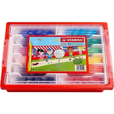 Imagen de Stabilo Power Schoolpack de 144 rotuladores punta media 12 colores surtidos