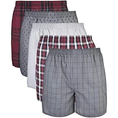 Imagen de Gildan Woven Boxer Underwear Multipack Bxer, Mixed Red/Grey (5 Pack), XXL (Pack de 5) para Hombre