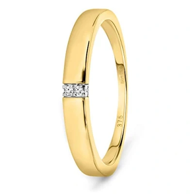 Imagen de Miore Anillo de compromiso para mujer 0,02 quilates con 4 diamantes oro amarillo 9 quilates/375