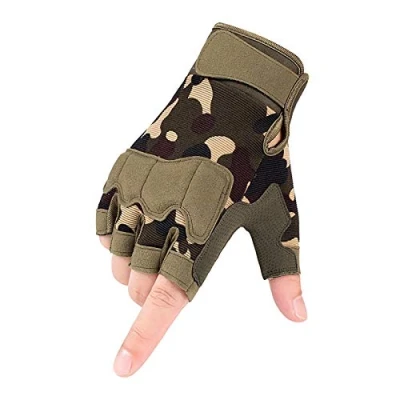 Imagen de Guantes Tácticos De Medio Dedo Hombres Mujeres Antideslizantes Sin Dedos para Deportes Al Aire Libre Ciclismo Motocicleta Senderismo Escalada Camping Caza Correr,Jungle Camouflage,XL