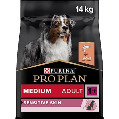 Imagen de Purina Pro Plan Medium Adult Derma Pienso para Perro Mediano Adulto, Piel y Pelaje con Salmón, saco de 14kg