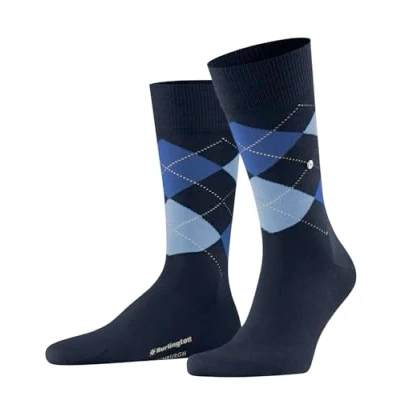 Imagen de Burlington Edinburgh Rautenmuster Argyle CLIP ONE SIZE 4046 Calcetines, Hombre, Talla: 41 46, Dunkelblau