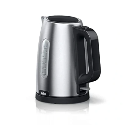 Imagen de Braun PurShine Hervidor Eléctrico, Base Giratoria 360, Indicador de Nivel Agua, Almacenamiento para el Cable, Función Apagado Automático, Capacidad 1,7L, WK1500BK, 2200W, Negro
