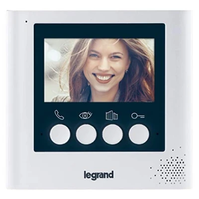 Imagen de Monitor de vídeo adicional 369115 para videoportero Legrand. Pantalla 4,3 pulgadas a color, acabado blanco.
