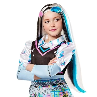 Imagen de Rubies Peluca Frankie Stein para niñas, talla Standard. Oficial Monster High, Carnaval, Navidad, Cumpleaños, Fiestas y Halloween.