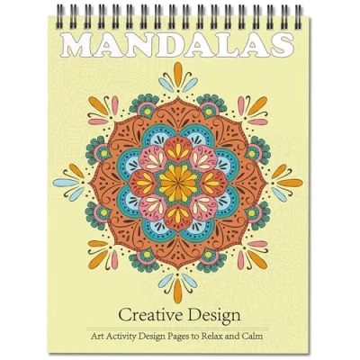 Imagen de Jadeso Libro Colorear Adultos, 30 Patrones y Diseños únicos De Mandalas, Para Libros Encuadernación Espira, Tamaño A4