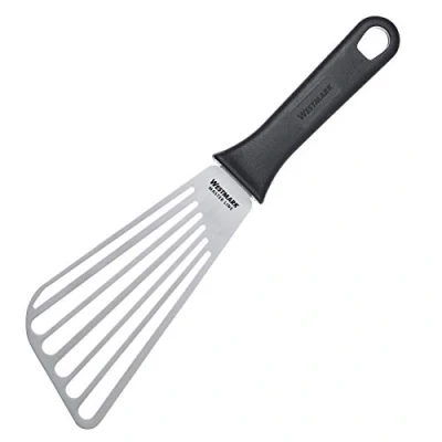 Imagen de Westmark Espátula profesional para grill, Recta, Flexible, Ranurada, Tamaño de la hoja: 8,5 x 16,5 cm, Longitud: 29,5 Acero inoxidable / plástico, Master Line, Negro/plateado, 13352270