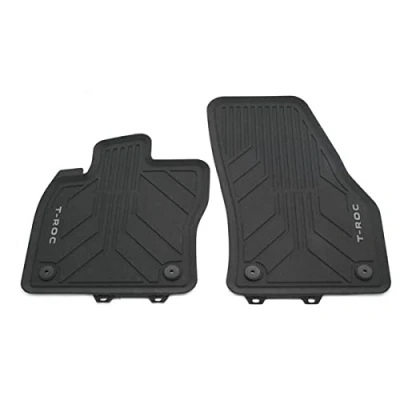 Imagen de Volkswagen 2GA06150282V Alfombrillas de Goma para Todo Tipo Clima, 2 Delanteras, Color Negro, con Texto T Roc