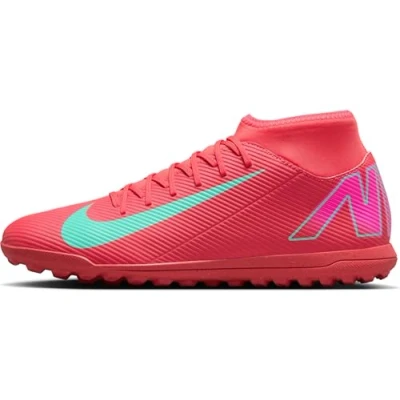 Imagen de Nike Performance Mercurial Superfly 10 CLUB TF Botas de fútbol multitacos, Talla: 41, Ember glow/aurora green Tela/tejido sintético