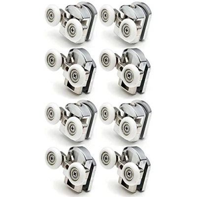Imagen de Fijaciones para mampara de ducha 4 6 mm (4 parte superior y inferior, Latón cromado)