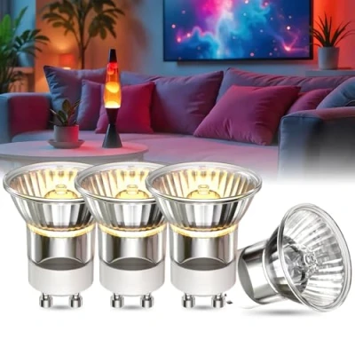 Imagen de DoRight 4 X GU10 Bombillas para Lámpara de Lava, 28W MR11 Mini Bombilla Repuesto Reflectora Regulable Lava Blanco Cálido 2800K