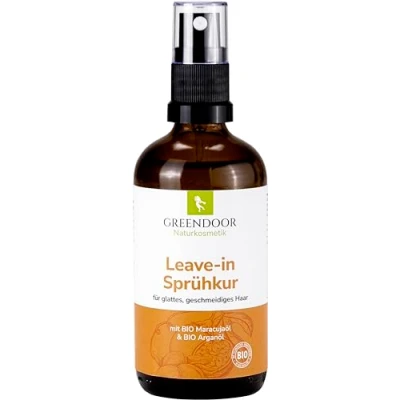 Imagen de GREENDOOR Leave in tratamiento en aerosol para el cabello, 100 ml, sin siliconas, hidratante cabello con pulverización un bien cuidado y muy peinado, permanece