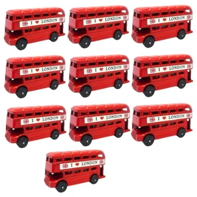Imagen de Bells Box 10 imanes de autobús Londres Imán Nevera Recuerdo británico Inglaterra Metal Rojo Dos Pisos icónico emblemático