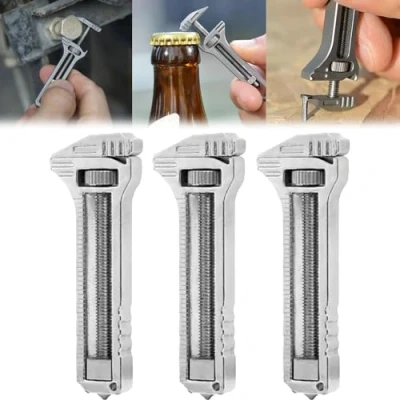 Imagen de Mini Multitool Wrench Compact Titanium Multitool, Adjustable Size Small Alloy Multi Tool for Everyday Prep, (3 Pcs)