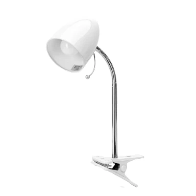 Imagen de Aigostar Lámpara de Escritorio con Pinza Retro metal, sin Bombilla, Luz Lectura Clip Para Cama Compatible LED Bombillas Modelo E27 Máx 240V, Lampara Leer, Trabajar, Blanco