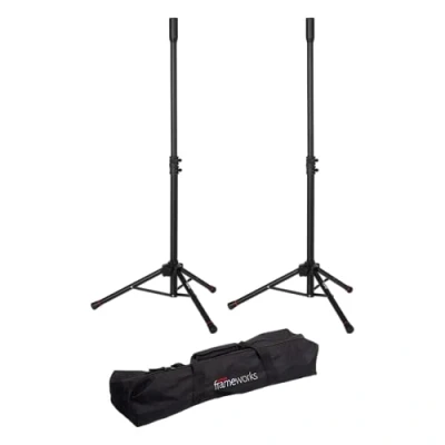 Imagen de Gator Frameworks GFWSPK0250SET soporte de aluminio para mini altavoz (set 2 + funda)