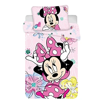 Imagen de Jerry Fabrics Minnie Mouse Funda nórdica Butterfly Baby 100 x 135 + de Almohada 40 60 cm 100% algodón