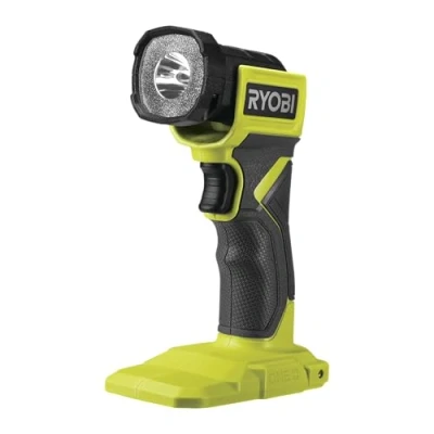 Imagen de RYOBI Linterna con Cabezal Giratorio LED 18V ONE+ para Hogar, Coche o Caminar Alcance Máx. 80m Luz Brillante 280Lm Forma de Pistola Peso 0,3kg Batería y Cargador no Incluidos RLF18 0