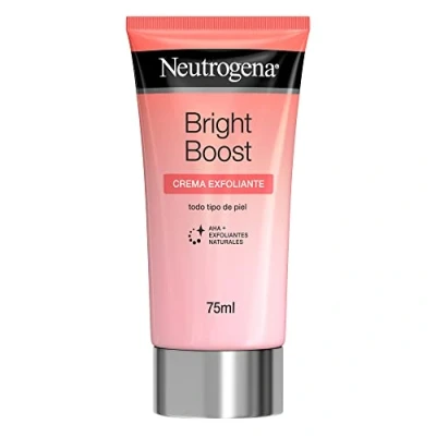 Imagen de Neutrogena Bright Boost Crema exfoliante (75 ml), facial para todo tipo de piel, limpiador con AHA y exfoliantes naturales, piel más luminosa uniforme