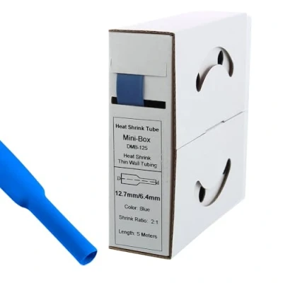 Imagen de Offgridtec Tubo termorretráctil (5 m, 12,7 mm a 6,4 mm), color azul