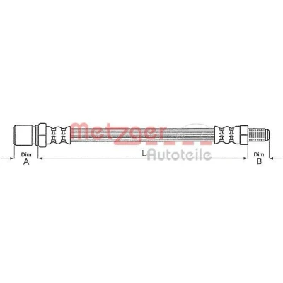 Imagen de METZGER 4111686 Latiguillos de Freno 212 M10 x 1 VOLKSWAGEN: Escarabajo