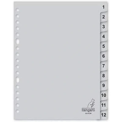 Imagen de Kangaro Separadores (A5, PP, 120 micrones, 17 unidades, 12 unidades), color gris