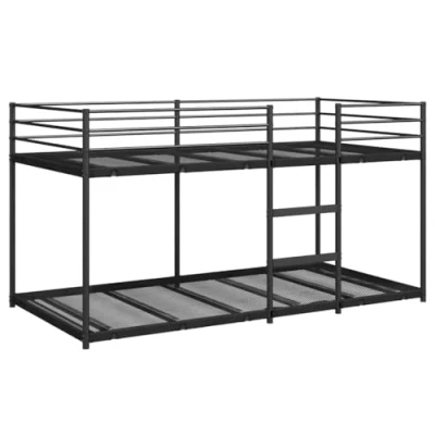 Imagen de vidaXL litera sin colchón Acero Negro 100x190 cm, Estructura de Cama, Base Muebles Dormitorio, Cama Alta,