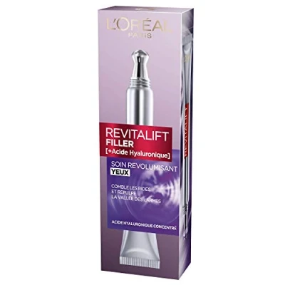 Imagen de L’Oréal Paris Soin Yeux Revolumisant Embout Double Applicateur Révolutionnaire Revitalift filler Concentré en Acide Hyaluronique Pur 15 ml