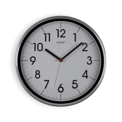 Imagen de Versa Natxitua Reloj de Pared Decorativo para la Cocina, Salón o Comedor, Estilo Sencillo y Tradicional, Medidas (Al x L An) 30.5 4.3, Color Blanco Plateado
