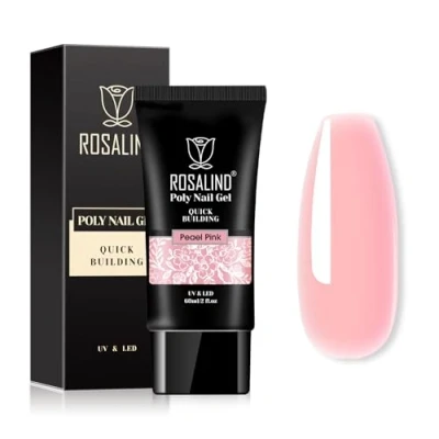 Imagen de ROSALIND Rosado Uñas de Gel, 60ml Poly Nail Extension Gel Acrygel Esmaltes para Extensión Principiantes y Profesionales, Honey Peach