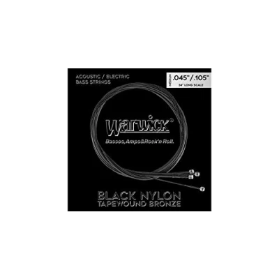Imagen de Warwick Black Nylon Tapewound Acoustic/Electric Juego de cuerdas bajo (4 cuerdas, medianas, 105 pulgadas, escala larga)