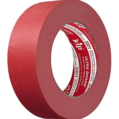 Imagen de kip Tape 3301 ultra Sharp Cinta adhesiva profesional para pintar y barnizar bordes afilados, 36 mm x 50 m, color rojo