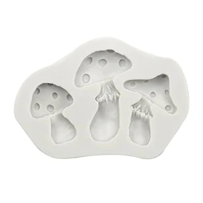 Imagen de Molde de silicona para tartas tres hongos, fondant, hornear, azúcar, chocolate, herramientas hornear pasteles