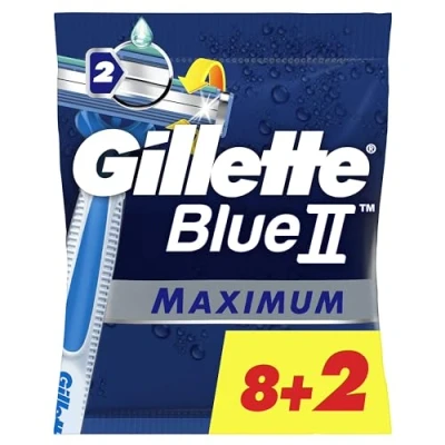 Imagen de Gillette BlueII Maximum Maquinillas De Afeitar Desechables Para Hombre, Con 2 Hojas, Cabezal Pivotante x 10
