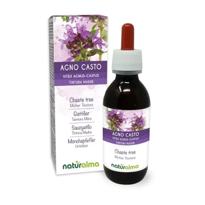 Imagen de Sauzgatillo (Vitex agnus castus) frutos Tintura Madre sin alcohol Naturalma Extracto líquido gotas 120 ml Complemento alimenticio Vegano