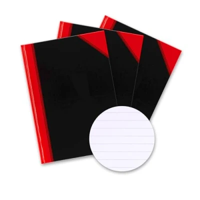 Imagen de Bantex Libreta A4 con rayas, 192 páginas, 70 g/m², tapa dura, 3 unidades, color negro
