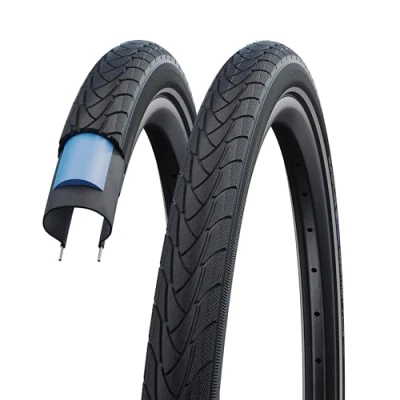 Imagen de Schwalbe Reifen Marathon Plus Smartguard Cubiertas, Unisex, Nero con strisce riflettenti, 28x1 1/4 700x32C