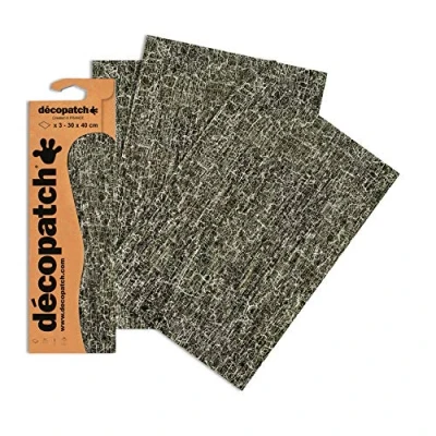 Imagen de Décopatch C469O Funda de 3 hojas papel impreso, 30 x 40 cm, color negro
