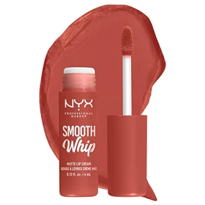 Imagen de NYX Professional Makeup Smooth Whip Matte Lip Cream, Labial Líquido Cremoso, con Manteca de Karité y Cacao, Acabado Mate, Tono Teddy Fluff