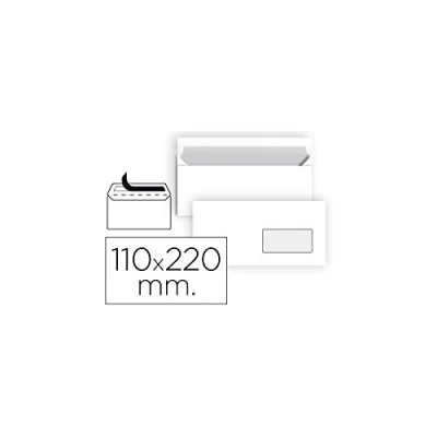 Imagen de Sobre liderpapel n 3 blanco din americano ventana derecha 110x220 mm tira de silicona paquete 25 unidades