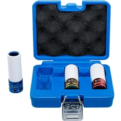 Imagen de BGS 7200 Juego de vasos impacto con protector plástico entrada 12,5 mm (1/2&quot;) 17 / 19 21 3 piezas