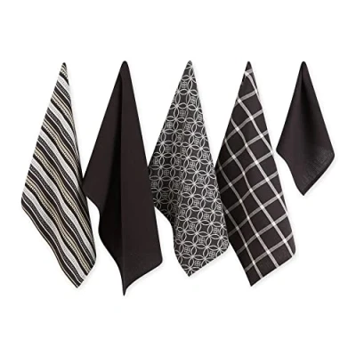 Imagen de DII 100% algodón, lavable a máquina., negro, 18x28&quot; Towels &amp; 13x13&quot; Dishcloth