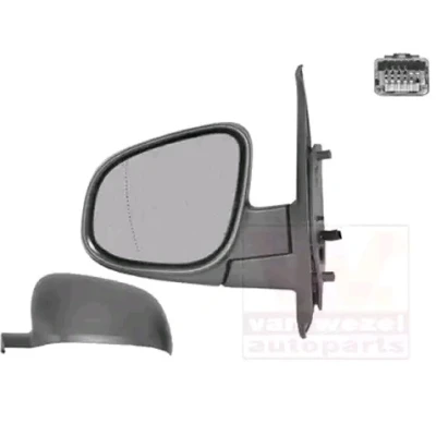 Imagen de espejo retrovisor Van Wezel 4412807 izquierda negro rugoso completo, asférico, para ajuste elect. espejo, calefactable norauto, oscaro, mister