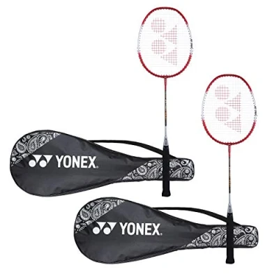 Imagen de YONEX ZR 100 Raqueta de bádminton Mezcla Aluminio Ligero con Cubierta Completa (Rojo/Rojo) Juego 2