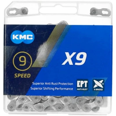 Imagen de KMC X9 Ept Cadena, Unisex Adulto, Plateado Oscuro, 114 Link