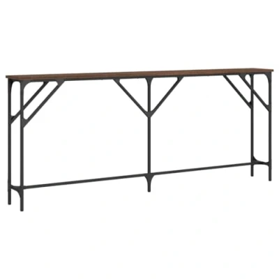 Imagen de vidaXL Mesa Consola, de Sofá, Mesita Auxiliar, Decorativa para Salón Pasillo Recibidor Entrada, Madera Ingeniería Marrón Roble
