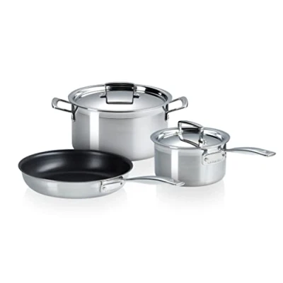 Imagen de Le Creuset Set de Cacerolas 3 Piezas Acero Inoxidable Ply, 53808000010050