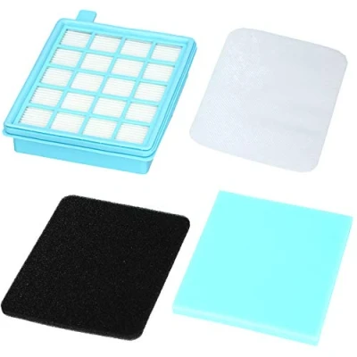 Imagen de Juego de 4 filtros para aspiradora Philips PowerPro Active/Compact, alternativa kit repuesto FC8058/01, incluye