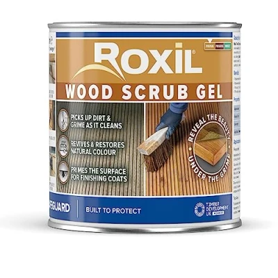 Imagen de Roxil Exfoliante para madera 1L Limpiador de a base ácido oxálico revivir muebles exterior y terrazas desgastados, restaurar el color la veta