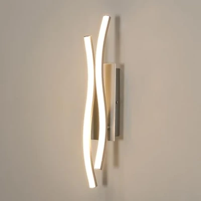 Imagen de Comely Lámpara de Pared LED Interior, Moderno Aplique 14W 1575LM, Iluminación Aluminio para Sala Estar, Dormitorio, Escalera, Luz Cálida 3000K, Plata, 41cm